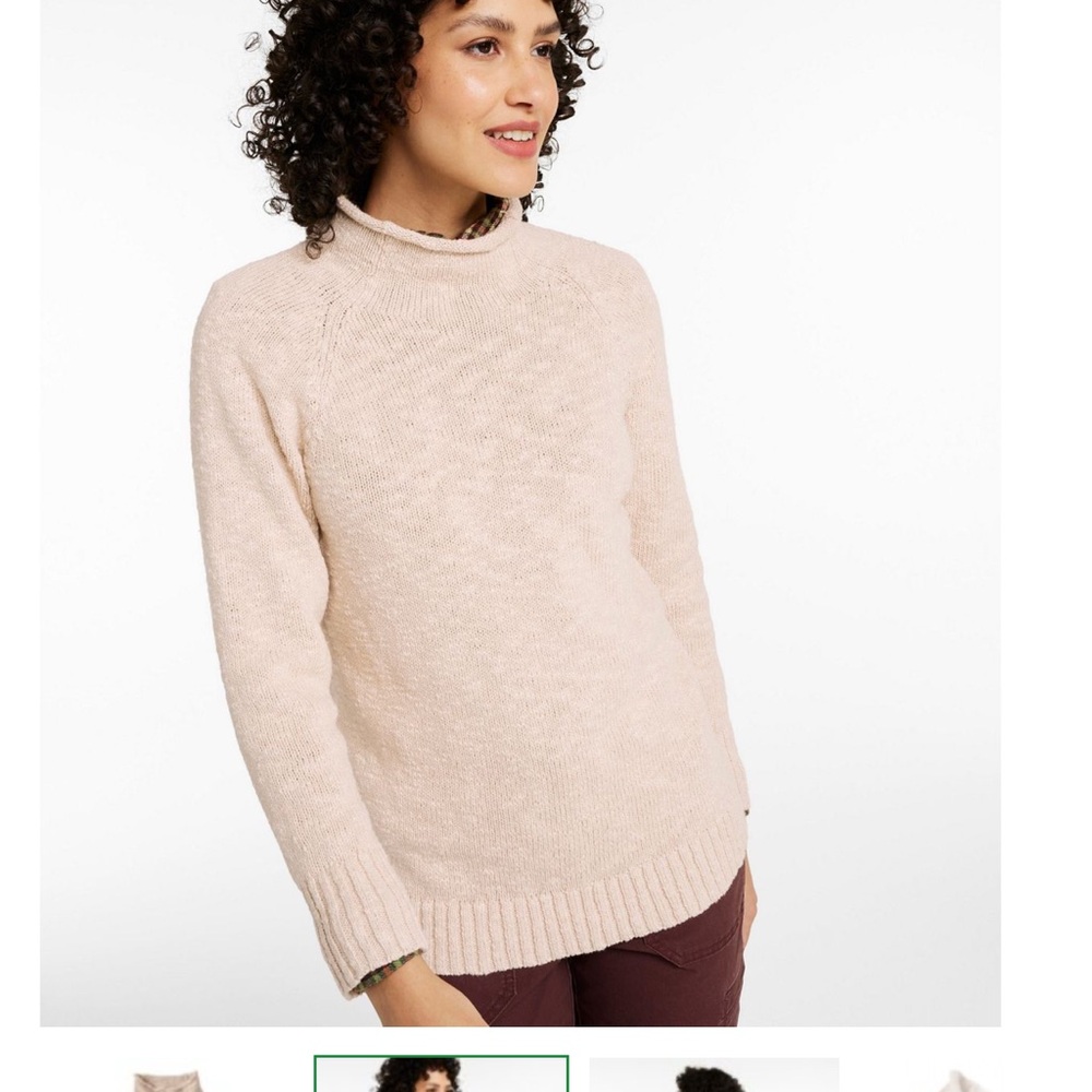 L.L. Bean Off-White Cotton Sweater
